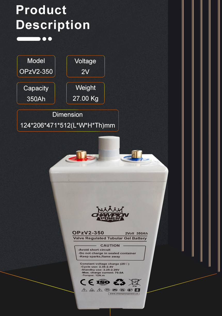 OPzV2-350 DESCRIPTION Descripción OPZV2-350