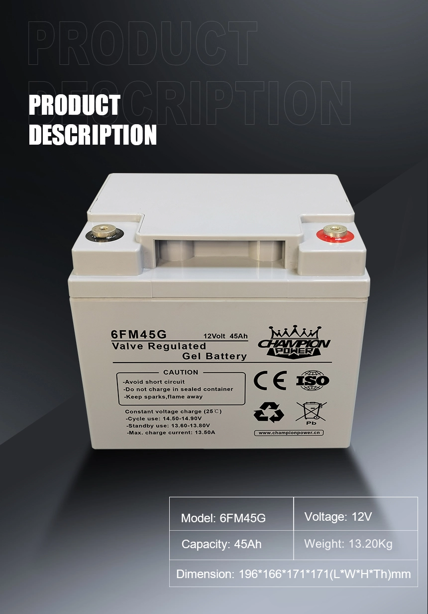 12V45Ah Gel Battery Batería de gel de 12 V45AH