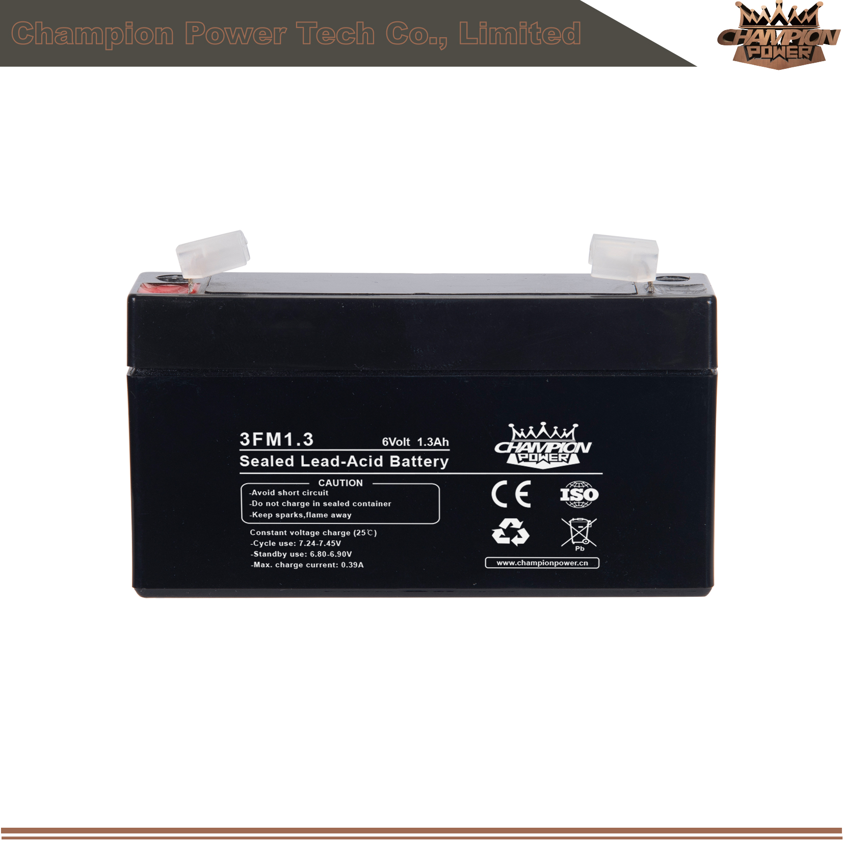 3FM1.3 6V1.3AH Batería AGM