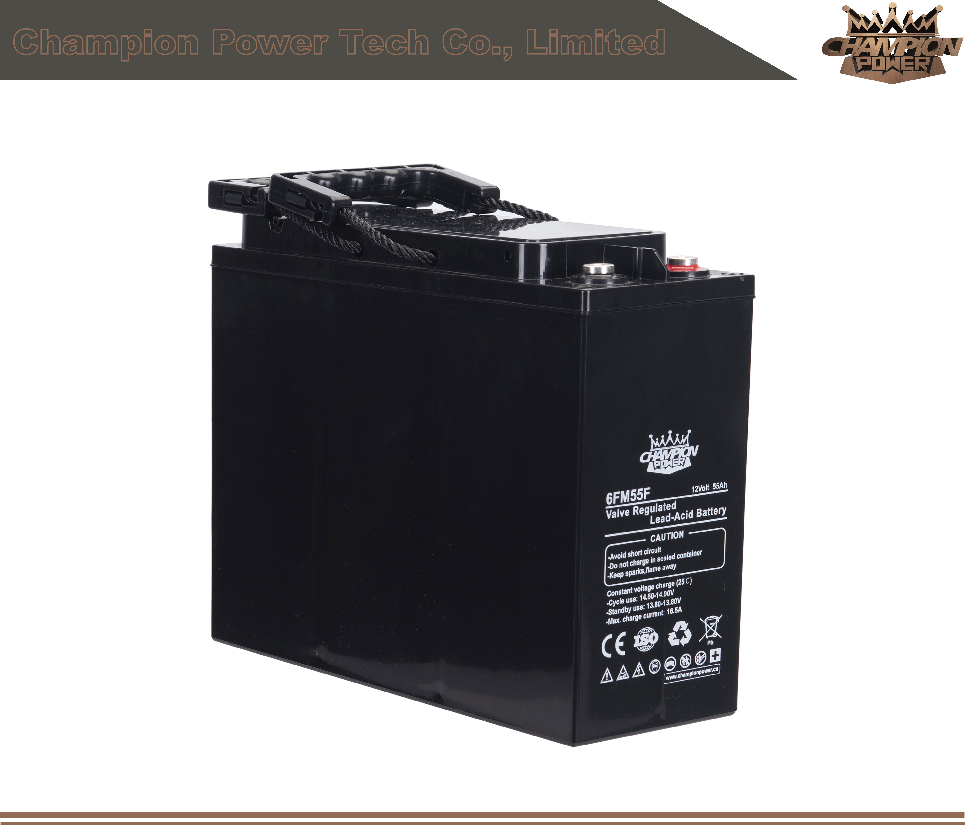 6FM55F 12V55AH Batería del terminal delantero