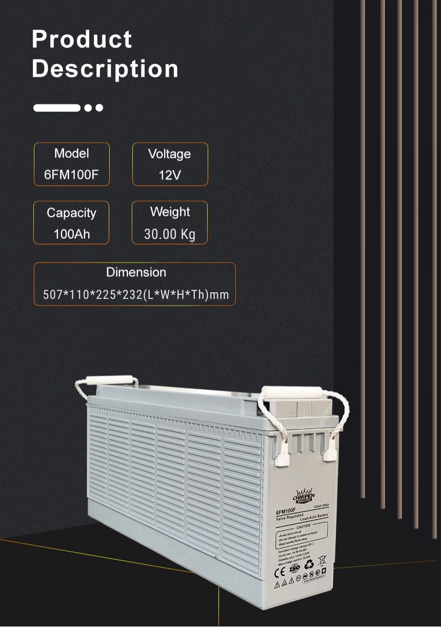 Batería del terminal delantero de 12V100AH