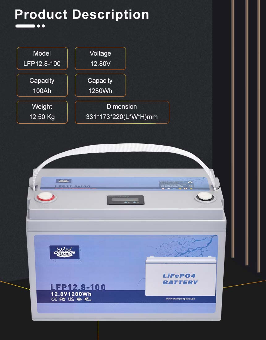 12V100AH LIFEPO4 Descripción del producto de la batería