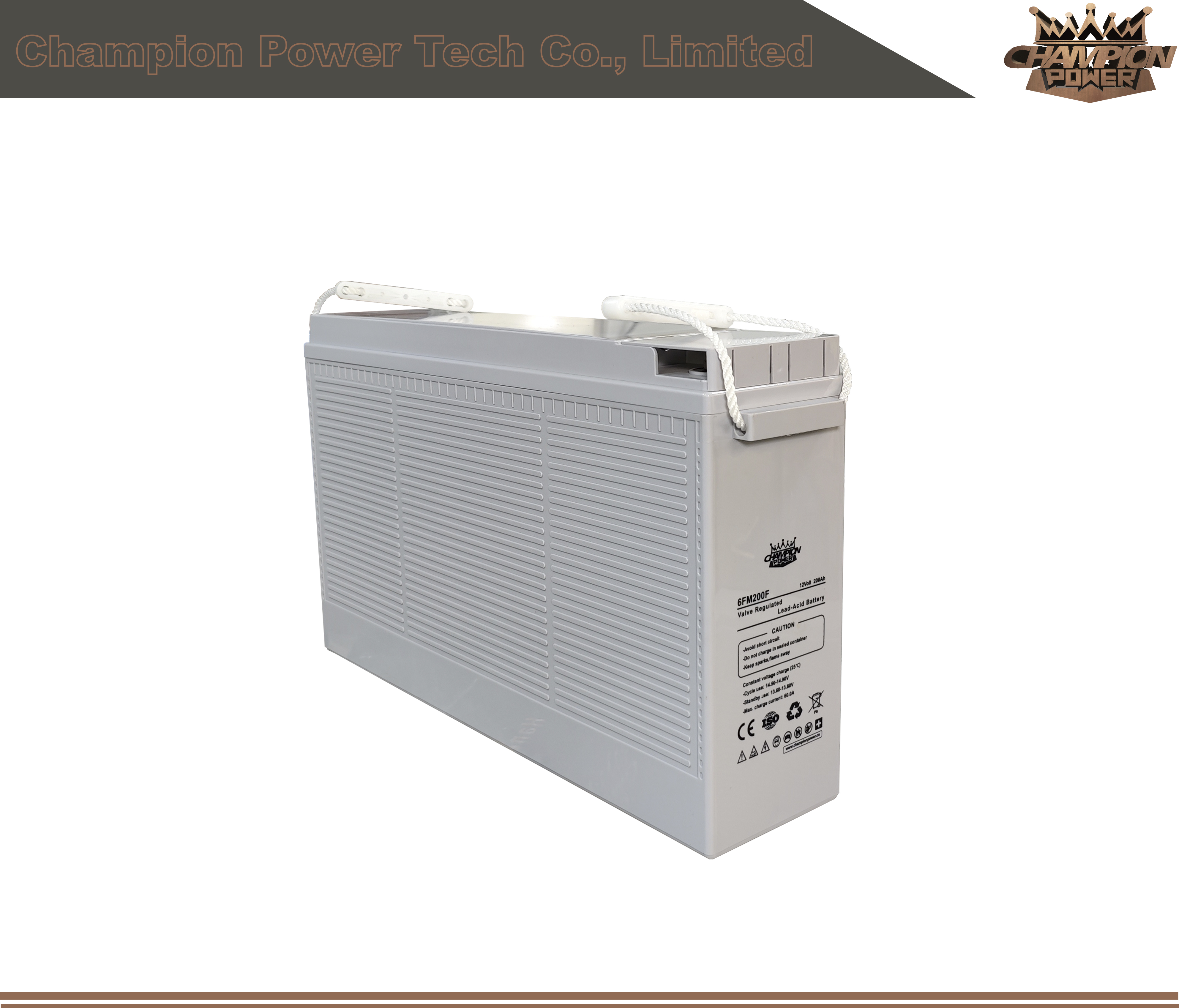 6fm200F 12V200AH Batería del terminal delantero