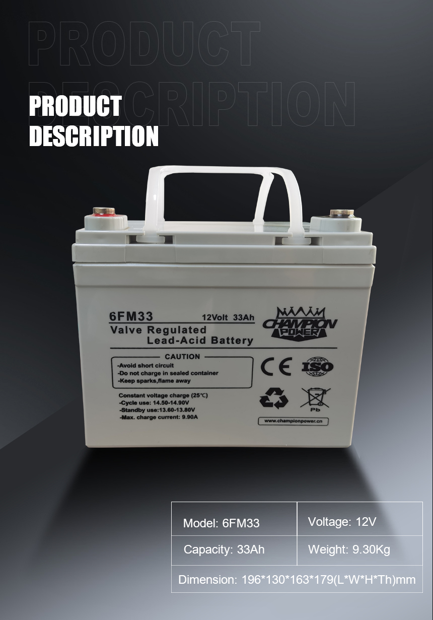 Descripción del producto de 12V33AH
