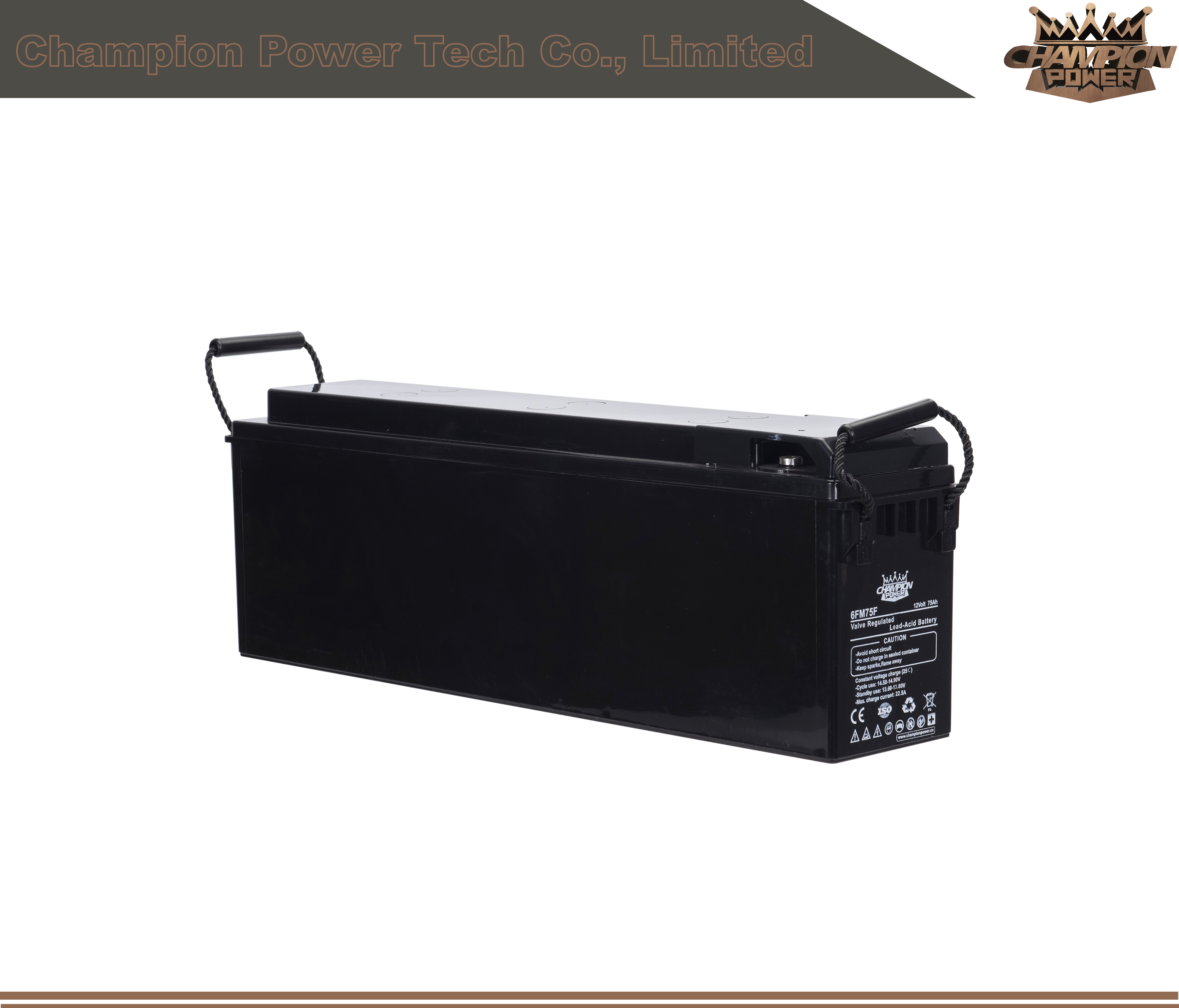 6FM75F 12V75AH Batería del terminal delantero